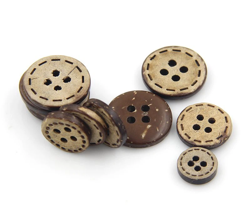 4-hole Natural Coconut Shell Buttons